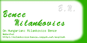 bence milankovics business card